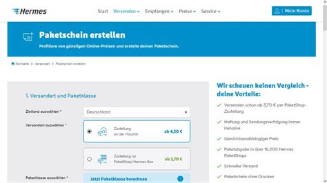 hermes onlinefrankierung